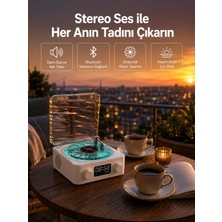 Marsilyan 3-1 Kablosuz Bluetooth Hoparlör – Gece Lambalı, Saatli, Retro Tasarım