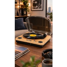 Rose RP-2000 Ahşap Dahili Stereo Hoparlörlü Bluetooth Pikap Plak Çalar (33/45/78 Devir)