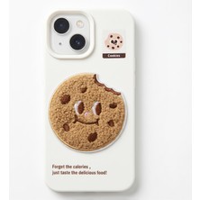 Microsonic Apple iPhone 14 Kılıf Stitched Puppy Plush Beyaz Kurabiye
