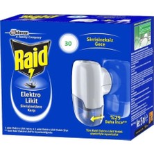 Raid Elektro Likit Sivrisineklere Karşı 30 Gece Isıtıcı +1 Yedek Şişe 21 ml Etkili Koruma