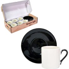 Photoink Sublimasyon Porselen Siyah Kahve Fincanı 6 'lı Set