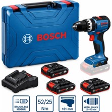 Bosch Gsb 18V-52 3x2 Ah Akülü Darbeli Delme ve Vidalama Makinesi 06019S012E
