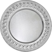 Photoink Sublimasyon 25 cm Gümüş Metal Tabak - Güllü