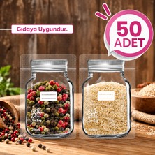 Palpak Gümüş Desenli Mini Boy Kavanoz Görünümlü Kilitli Doypack Saklama Poşeti (11X15 cm - 200 Ml) 50 Adet