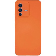 Ls Vivo V23 5g Kılıf Nano Içi Kadife Silikon - Turuncu