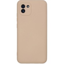 Samsung Galaxy A03 Kılıf Nano Içi Kadife Silikon - Pudra