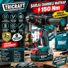 Tricraft Şarjlı Darbeli Matkap 13 mm 150 Nm