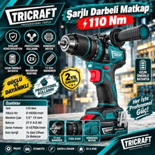 Tricraft Şarjlı Darbeli Matkap 13 mm 110 Nm