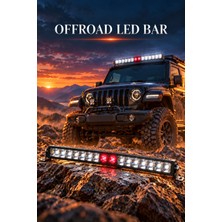 Dekohop Off Road LED Bar 80 cm Beyaz Işık Kırmızı Göz 12–24V IP67 Metal Gövde Açı Ayarlı Kablo Tesisatlı Projektör