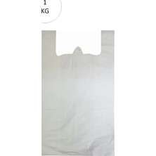 Hace Bazaar Beyaz Atlet Poşet Büyük Boy 32X57 cm Takriben 72 Adet 1 kg