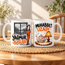 Ulu Pazarlama Kış Penceresi 2'li Porselen Kupa Seti - Model 908
