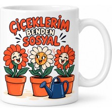 Defne Store Bahçe Keyfi Tasarımlı Porselen Kupa - Model 874 Dfnbez