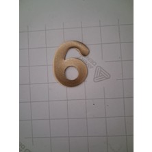 Gendec Kapı Numarası 4.2 cm Altın Sarı Metal Kendinden Yapışkanlı Kapı Numarası No:6