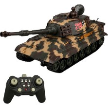 Oyuncak Uzaktan Kumandalı Tank Is-2 Model Sovyet Tankı Sesli LED Işıklı Müzikli Ses ve Atış Efektli Şarjlı Göndesi 360° Dönen Rc Tank 1:20 Ölçek 38 cm (Siyah)