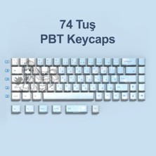 Silabor 74 Tuş Orijinal Yan Baskılı Yarı Saydam Pbt Süblimasyon Mekanik Klavye Tuşları Klavye Keycaps