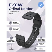 PasajGo Casio F-91W F-105W Uyumlu Metal Tokalı Silikon Saat Kordonu