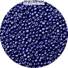 Marsilyan Lacivert Renk 4 mm Yaklaşık 220 Adet/20 Gram Cam Boncuk Oya Yazma Bileklik ve Kolye