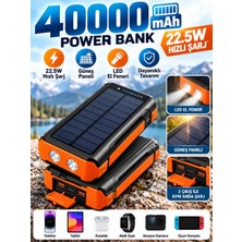 Azurtech 40000 Mah Güneş Enerjili Powerbank 3’ü 1 Arada Pd 22.5W Hızlı Şarj – , LED Fener, Manyetik, Type-C Süper Güç