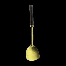 MiraLive Metal Servis Spatulası Ahşap Saplı Gold
