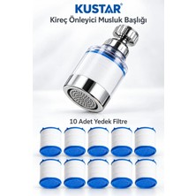 Kustar 10'lu Filtre Kireç Önleyici Musluk Başlığı Filtreli Duş Başlığı Filtresi