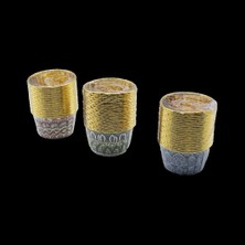 MiraLive Gold Folyo Muffin Kağıt Kapsül Yuvarlak Kalın (Ağız Çap: 6.5cm, Derinlik: 3.5cm)