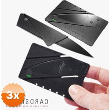 3D Sepetim 3 Adet Kredi Kartı Şeklinde Katlanabilir Kart Bıçak Paslanmaz Çelik