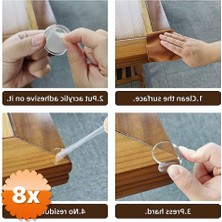 3D Sepetim 8 Adet Silikon Şeffaf Top Şekilli Masa Kenarı ve Köşe Koruyucu