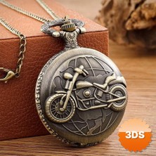 3D Sepetim Motor Tasarımlı Köstekli Antika Saat