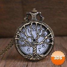 3D Sepetim Hayat Ağaçı Tasarımlı Köstekli Saat