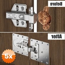 3D Sepetim 5 Adet Paslanmaz Çelik Menteşe Onarım Plakası 9x9 cm