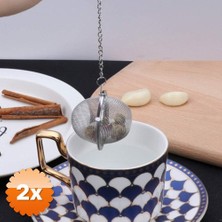 3D Sepetim 2 Adet Paslanmaz Çelik Kilitleme Mekanizmalı Küre Çay Demlik Topu