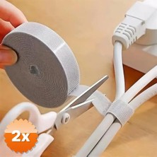 3D Sepetim 2 Adet 3 Metre Kesilebilir Kablo Düzenleyici Cırt Bant