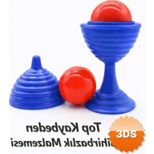 3D Sepetim Mavi Renk Sihirli Kupa Top Kaybetme Oyunu 7 cm