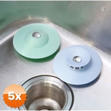 3D Sepetim 5 Adet Lavabo ve Küvet Tıkacı Süzgeçi