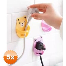 3D Sepetim 5 Paket Ayıcık Desenli Çok Amaçlı 4'lü Fiş Tutucu
