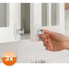 3D Sepetim 3 Paket Büyük Boy Çok Amaçlı Yapışkan Kristal Tutacak Kulp 4 Adet