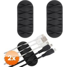 3D Sepetim 2 Paket Kablo Tutucu 5 Kanallı 3'lü Siyah