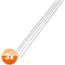 3D Sepetim 3 Adet İnce Kare Kesim Metal Ciğer ve Domates Şişi 50 cm Mangal
