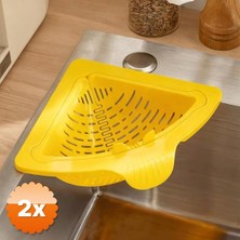 3D Sepetim 2 Adet Mutfak ve Banyo Üçgen Lavabo Süzgeci