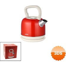 3D Sepetim Sinbo Demlik Kettle Su Isıtıcı Kırmızı 2.2 Litre Çelik