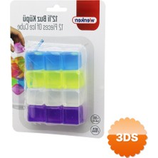 3D Sepetim 12'li Buz Küpü Seti Su Dolu Renkli Plastik