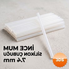 3D Sepetim İnce Mum Silikon Çubuğu 7.4 mm Şeffaf 1 Kilogram