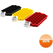 3D Sepetim Mini Petek Buz Kalıbı 38 Bölmeli Silikon Renkli