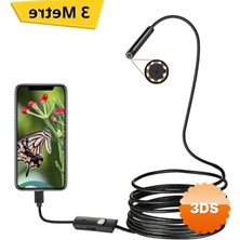 3D Sepetim 3 Metre Yılan Kamera Android Destekli LED Işıklı IP67 Su Geçirmez