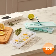 3D Sepetim Plastik Buz Kalıbı Küp Şekilli Kapaklı