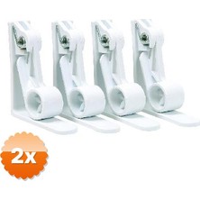 3D Sepetim 2 Paket Masa Örtüsü Mandalları 4 Adet Yaylı Beyaz