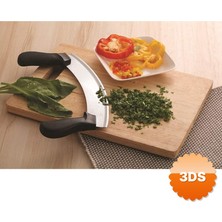 3D Sepetim Yarım Ay Model Satır Kıyma Bıçağı Sebze Doğrama ve Pizza Dilimleme Bıçağı Paslanmaz Çelik 25.5 cm