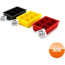 3D Sepetim 6 Bölmeli Kare Buz Kalıbı Silikon Renkli