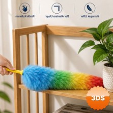 3D Sepetim Toz Alma Fırçası Renkli Peluş Püsküllü Pratik Yumuşak Lifli