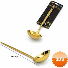 3D Sepetim Metal Servis Kepçesi Gold Renk 24.5 cm